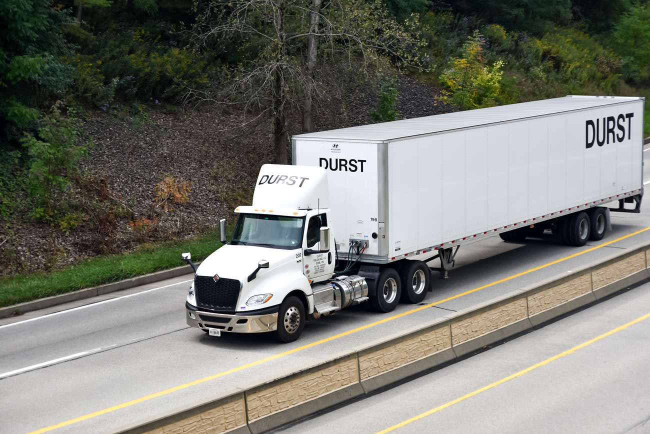 durst truck driving down erie pennsylvania highway